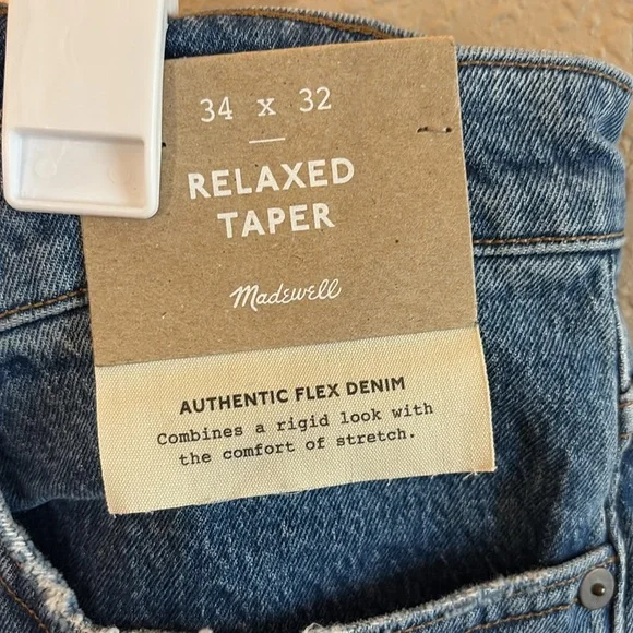 Madewell Relaxed Taper Authentic Flex Denim Jeans/ Size 34 X 32/ NWT - Picture 5 of 10